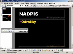 Power Point: pedloha nastaven
